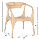 ΠΟΛΥΘΡΟΝΑ GABE ΕΣΩΤ.ΧΩΡΩΝ HM9956.01 ΦΥΣΙΚΟ RATTAN 62x60x79Υεκ.