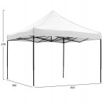 ΚΙΟΣΚΙ/GAZEBO MATTHEW HM6310 ΠΤΥΣΣΟΜΕΝΟ-ΣΚΕΛΕΤΟΣ ΜΕΤΑΛ.ΜΑΥΡΟΣ-ΛΕΥΚΟ ΥΦΑΣΜΑ 3x3x3,10Yμ