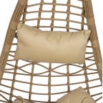 ΚΡΕΜΑΣΤΗ ΦΩΛΙΑ LUCIA HM5676.01 ΜΕ WICKER&ΜΑΞΙΛΑΡΙΑ ΜΠΕΖ-ΜΑΥΡΟ ΜΕΤΑΛΛΟ Φ95Χ195Υεκ.