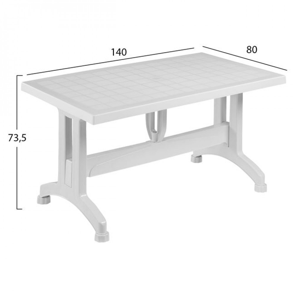 ΤΡΑΠΕΖΙ ΠΟΛΥΠΡΟΠΥΛΕΝΙΟΥ CORNWALL HM5738.01 ΛΕΥΚΟ 140X80X73.5Yεκ.