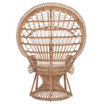 ΠΟΛΥΘΡΟΝΑ ROYAL PEACOCK HM9342 RATTAN ΣΕ ΦΥΣΙΚΟ-ΜΑΞΙΛΑΡΙ ΜΠΕΖ 114x72x150Yεκ.