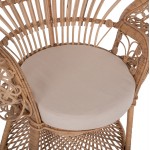 ΠΟΛΥΘΡΟΝΑ ROYAL PEACOCK HM9342 RATTAN ΣΕ ΦΥΣΙΚΟ-ΜΑΞΙΛΑΡΙ ΜΠΕΖ 114x72x150Yεκ.