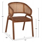 ΠΟΛΥΘΡΟΝΑ ΜΑΣΙΦ ΞΥΛΟ ΤEAK & RATTAN ΠΛΑΤΗ ΦΥΣΙΚΟ 57x62x83Υεκ.HM9402.01