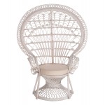 ΠΟΛΥΘΡΟΝΑ ROYAL PEACOCK HM9342.02 RATTAN ΣΕ ΛΕΥΚΟ-ΜΑΞΙΛΑΡΙ ΛΕΥΚΟ 114x72x150Yεκ.