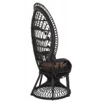 ΠΟΛΥΘΡΟΝΑ ROYAL PEACOCK HM9342.03 RATTAN ΜΑΥΡΟ-ΜΑΞΙΛΑΡΙ ΚΑΦΕ 114x72x150Yεκ.