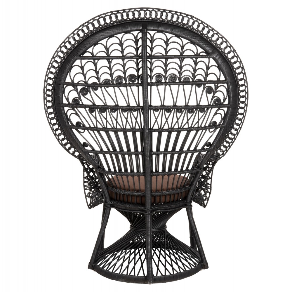 ΠΟΛΥΘΡΟΝΑ ROYAL PEACOCK HM9342.03 RATTAN ΜΑΥΡΟ-ΜΑΞΙΛΑΡΙ ΚΑΦΕ 114x72x150Yεκ.