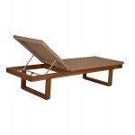 ΞΑΠΛΩΣΤΡΑ PATRON HM5993 TEAK ΞΥΛΟ ΚΑΙ ΣΧΟΙΝΙ VIRO ΣΕ ΠΛΕΞΗ WICKER 191x65x86Yεκ.