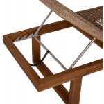 ΞΑΠΛΩΣΤΡΑ PATRON HM5993 TEAK ΞΥΛΟ ΚΑΙ ΣΧΟΙΝΙ VIRO ΣΕ ΠΛΕΞΗ WICKER 191x65x86Yεκ.