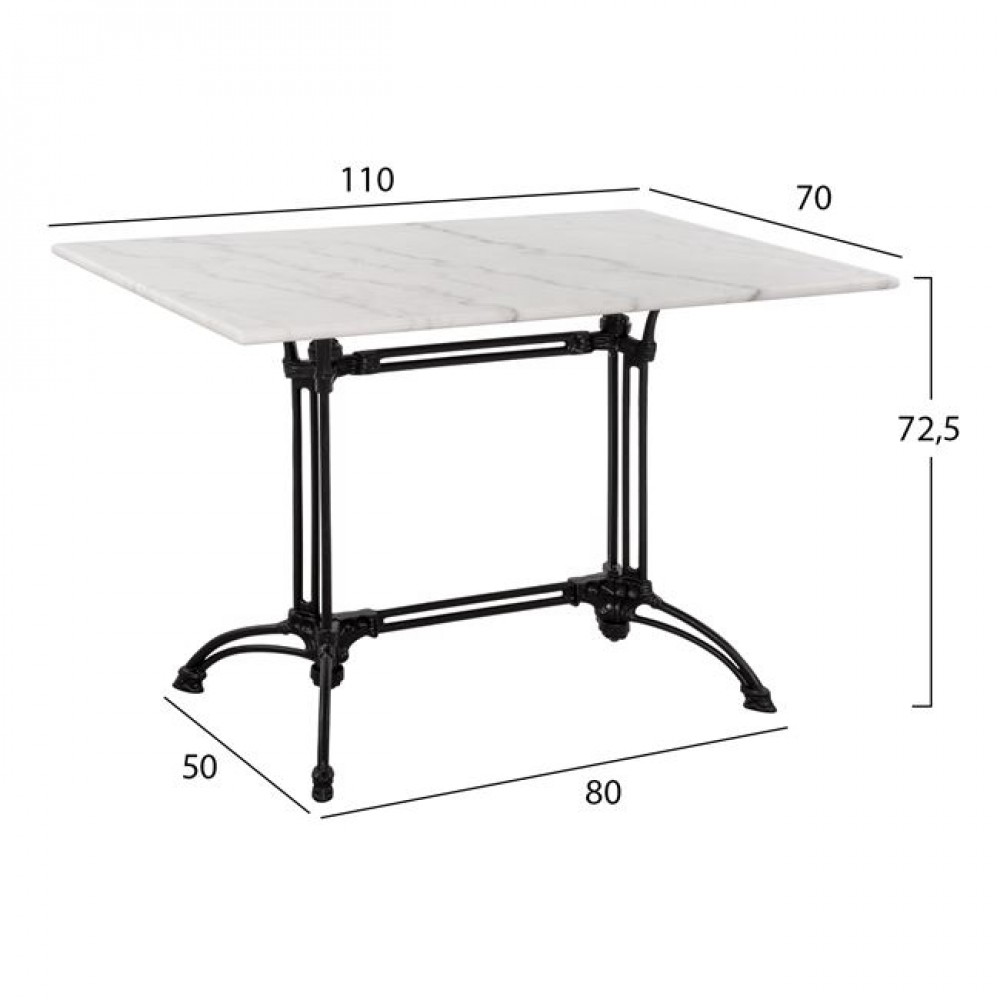 ΤΡΑΠΕΖΙ MARBLER ΜΕ ΔΙΣΤΗΛΗ ΒΑΣΗ ΑΠΟ ΜΑΝΤΕΜΙ HM5612 ΜΕ ΜΑΡΜΑΡΟ 110Χ70Χ72,5Υ εκ.