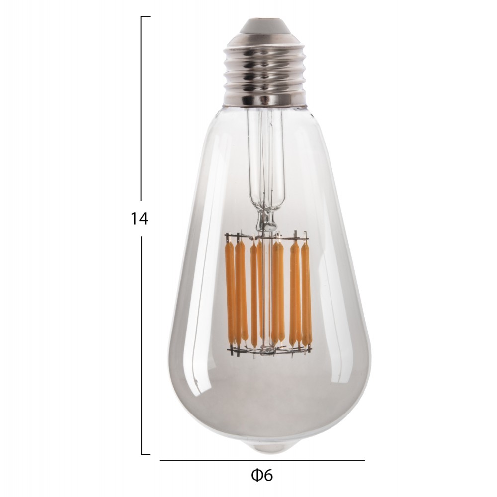 ΛΑΜΠΤΗΡΑΣ HM4189.03 LED FILAMENT 12W E27 3000K SMOKE