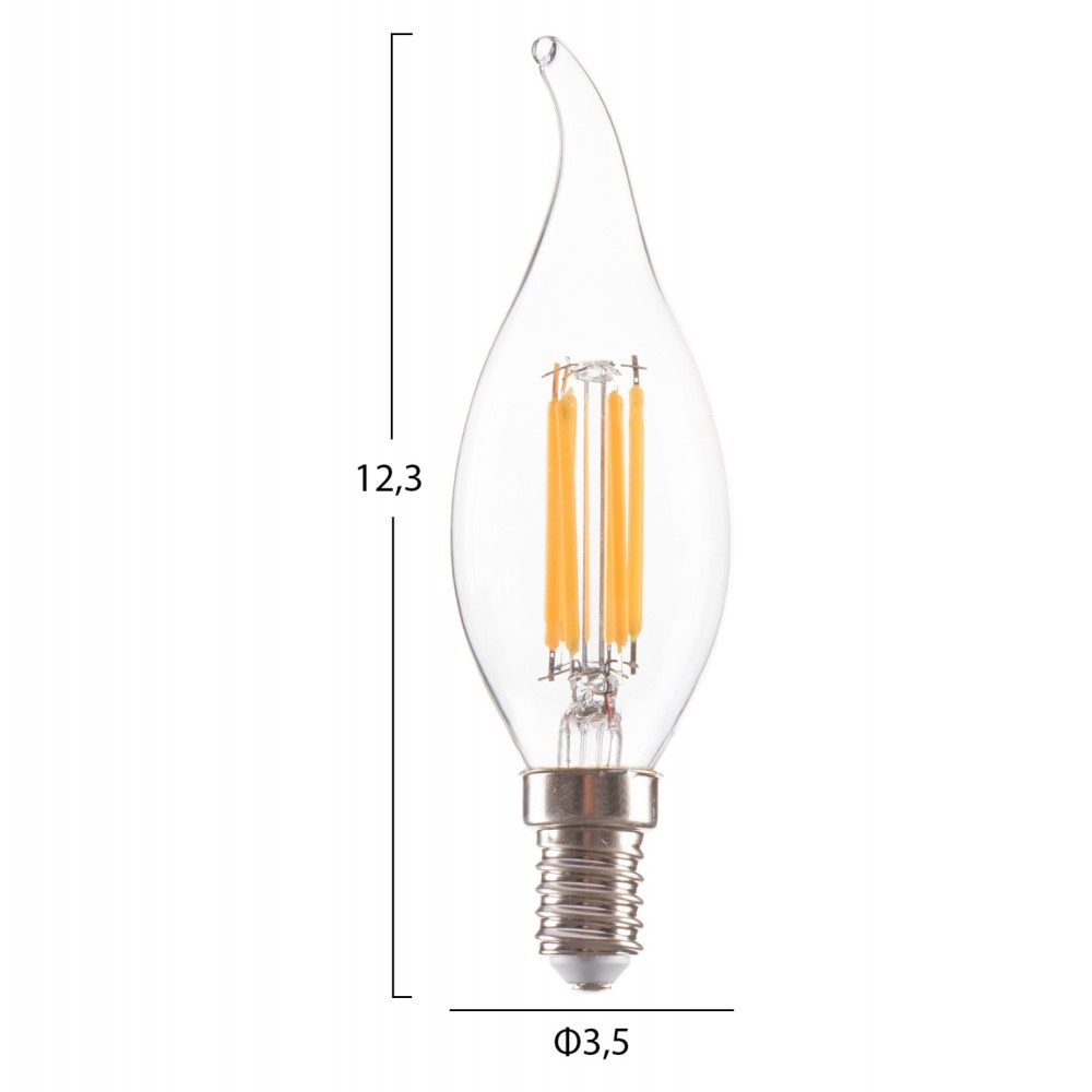 ΛΑΜΠΤΗΡΑΣ HM4047.01 ΣΤΥΛ ΦΛΟΓΑ LED FILAMENT 6W E14 3000K ΔΙΑΦΑΝΟ DIMMABLE