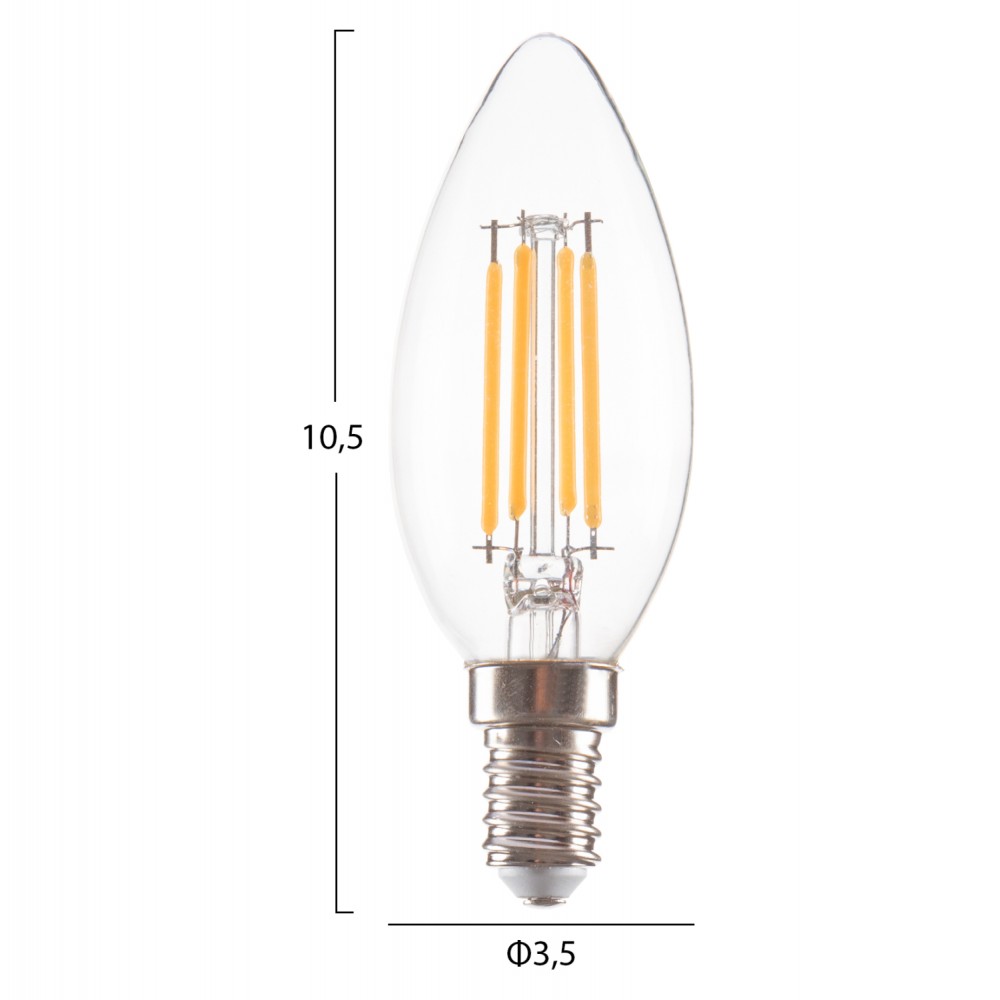 ΛΑΜΠΤΗΡΑΣ LED FILAMENT 4W E14 3000K ΔΙΑΦΑΝΟΣ DIMMABLE HM4048.01