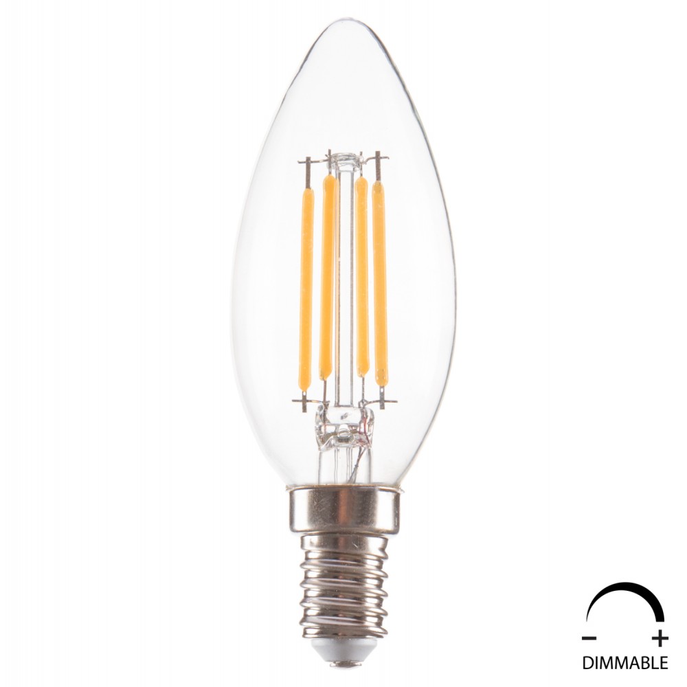 ΛΑΜΠΤΗΡΑΣ LED FILAMENT 4W E14 3000K ΔΙΑΦΑΝΟΣ DIMMABLE HM4048.01