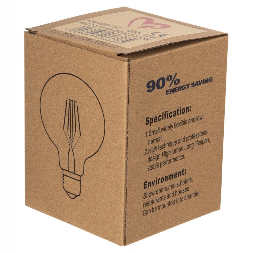 ΛΑΜΠΤΗΡΑΣ GLOBO LED FILAMENT 12W E27 3000K ΧΡΥΣΟ HM4049.02