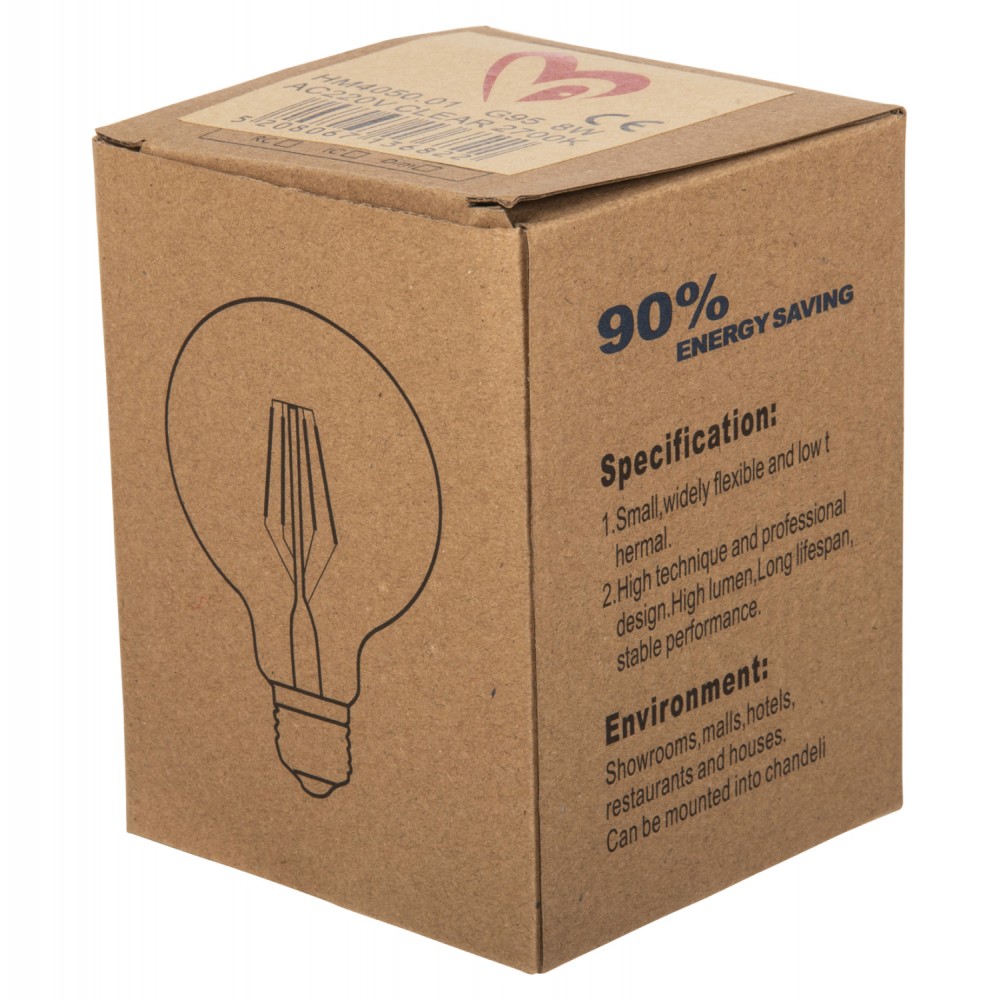 ΛΑΜΠΤΗΡΑΣ GLOBO LED FILAMENT 8W E27 3000K ΔΙΑΦΑΝΟΣ DIMMABLE HM4050.01