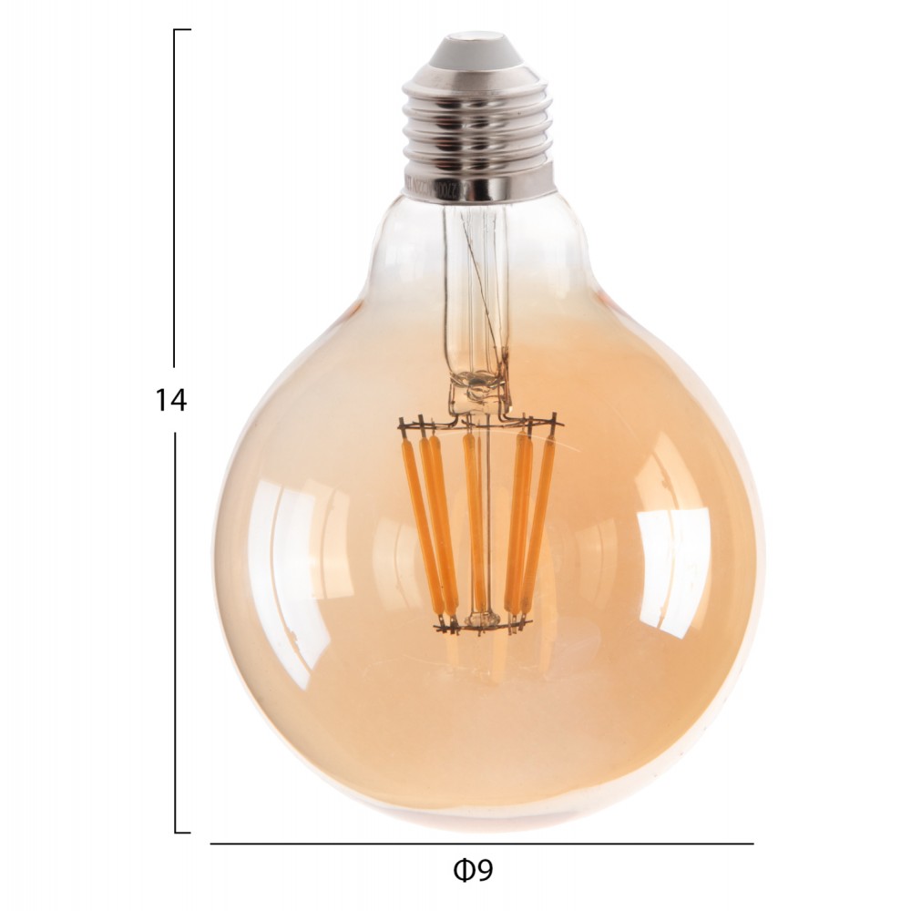 ΛΑΜΠΤΗΡΑΣ GLOBO LED FILAMENT 8W E27 3000K ΧΡΥΣΟ DIMMABLE HM4050.02