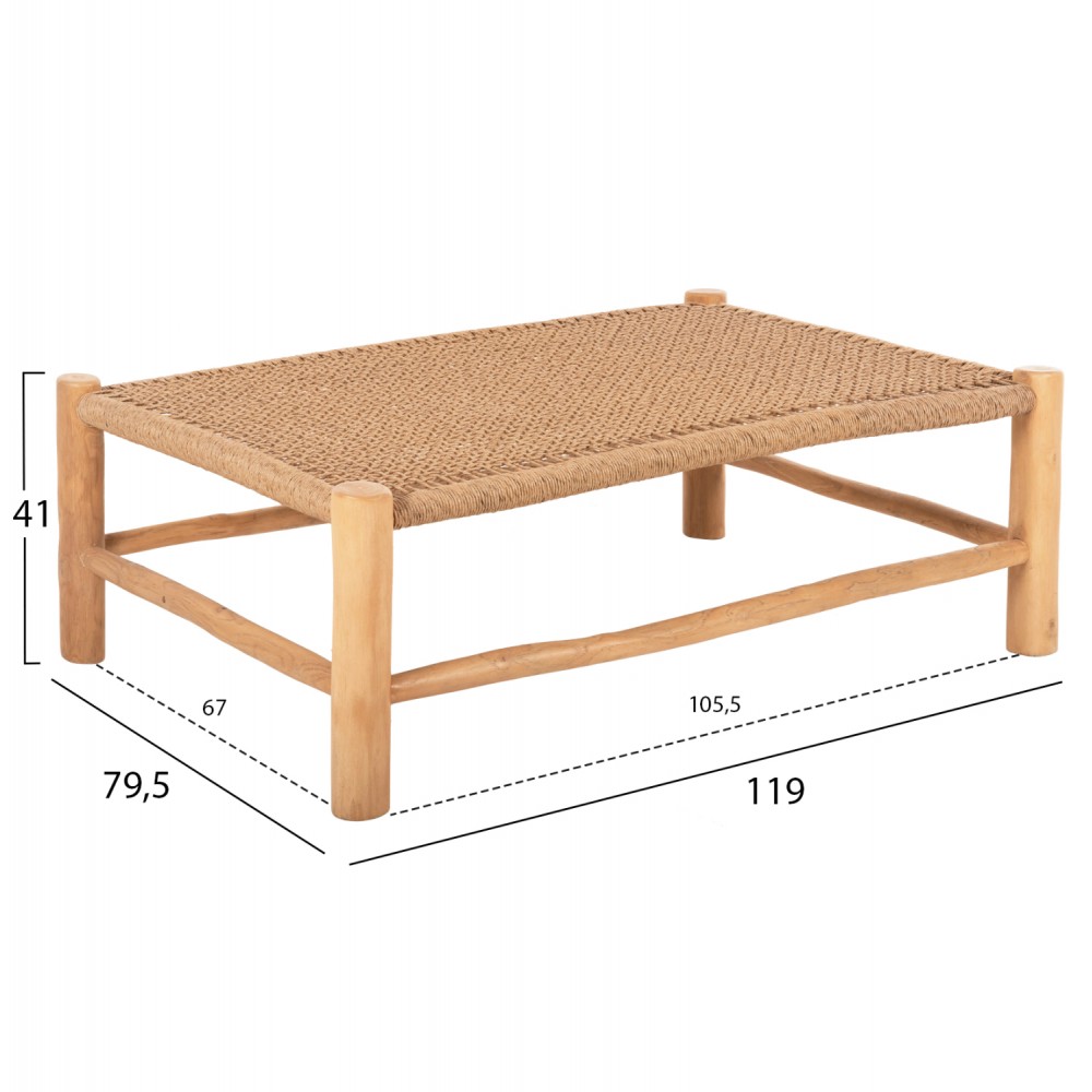 ΣΑΛΟΝΙ ΕΞΩΤ. ΧΩΡΟΥ 4ΤΜΧ LONDER HM11957 ΜΑΣΙΦ TEAK-ΣΥΝΘ.RATTAN-ΦΥΣΙΚΟ