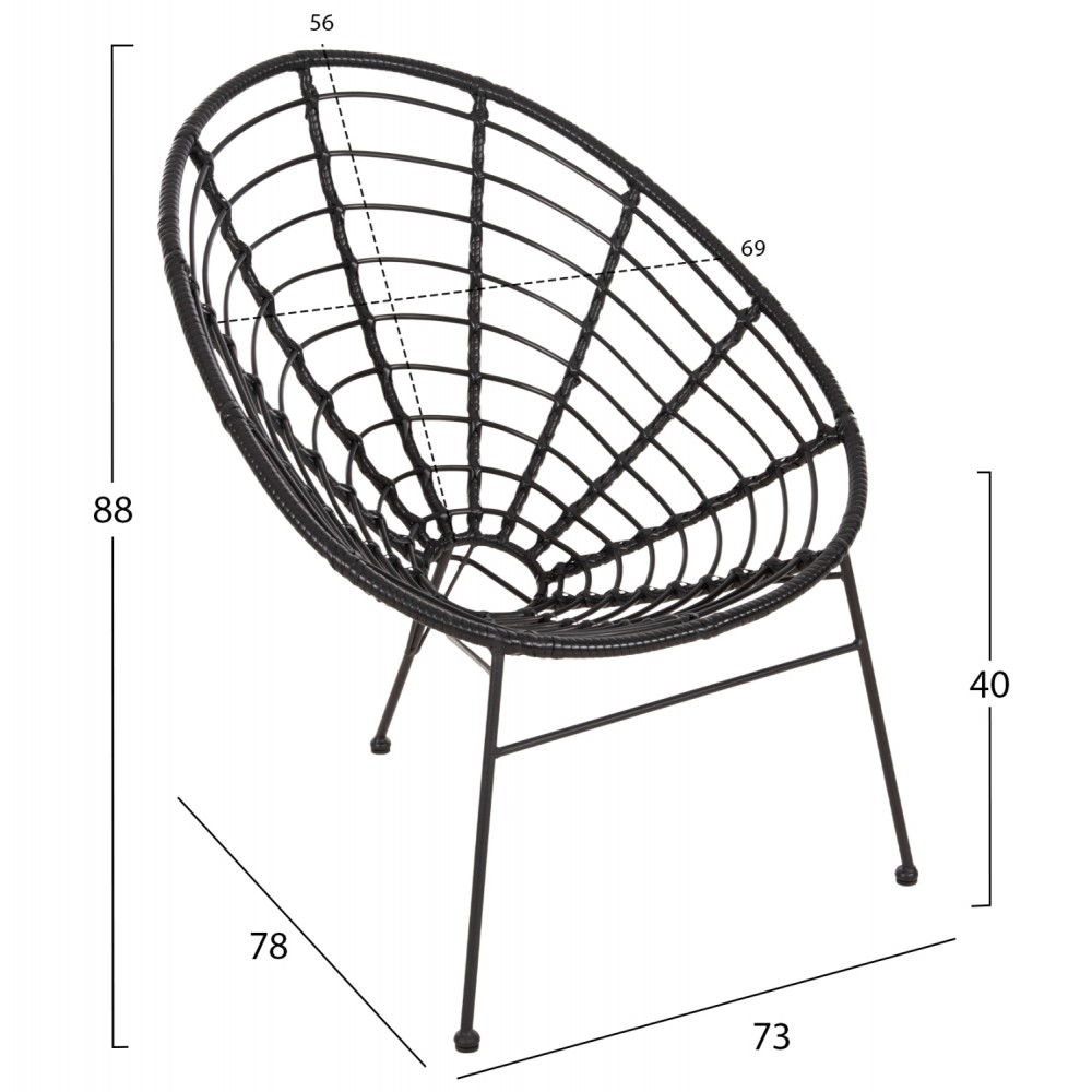 ΣΕΤ ΕΞΩΤΕΡΙΚΟΥ ΧΩΡΟΥ 3ΤΜΧ ALLEGRA HM21047.12 ΜΑΥΡΟ ΣΥΝΘ.RATTAN & ΜΕΤΑΛΛΟ