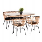 ΣΕΤ ΕΞΩΤ.ΧΩΡΟΥ 4ΤΜΧ ALLEGRA HM21051 ΣΥΝΘ.RATTAN ΜΠΕΖ-ΜΑΥΡΟ ΜΕΤΑΛΛΟ