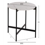 ΣΕΤ 2ΤΜΧ ΤΡΑΠΕΖΙΑ ΣΑΛΟΝΙΟΥ RONDA HM21089.04 MDF ΛΕΥΚΟ ΜΑΡΜΑΡΟ Φ80εκ & Φ50εκ