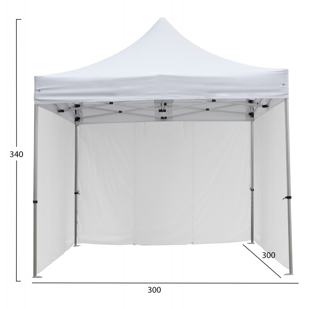 GAZEBO ΕΠΑΓΓΕΛΜΑΤΙΚΟ ΒΑΡΕΩΣ ΤΥΠΟΥ CRESSEN HM21097.01 ΠΤΥΣΣΟΜΕΝΟ ΑΛΟΥΜΙΝΙΟΥ 3x3x3,4Yεκ