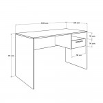 Γραφείο εργασίας σε λευκό χρώμα 120x60x75