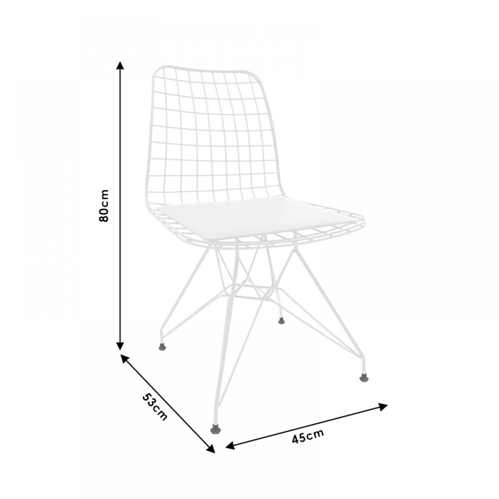 Καρέκλα "SHARLOT" από μέταλλο σε χρώμα μαύρο 46x47,5x84