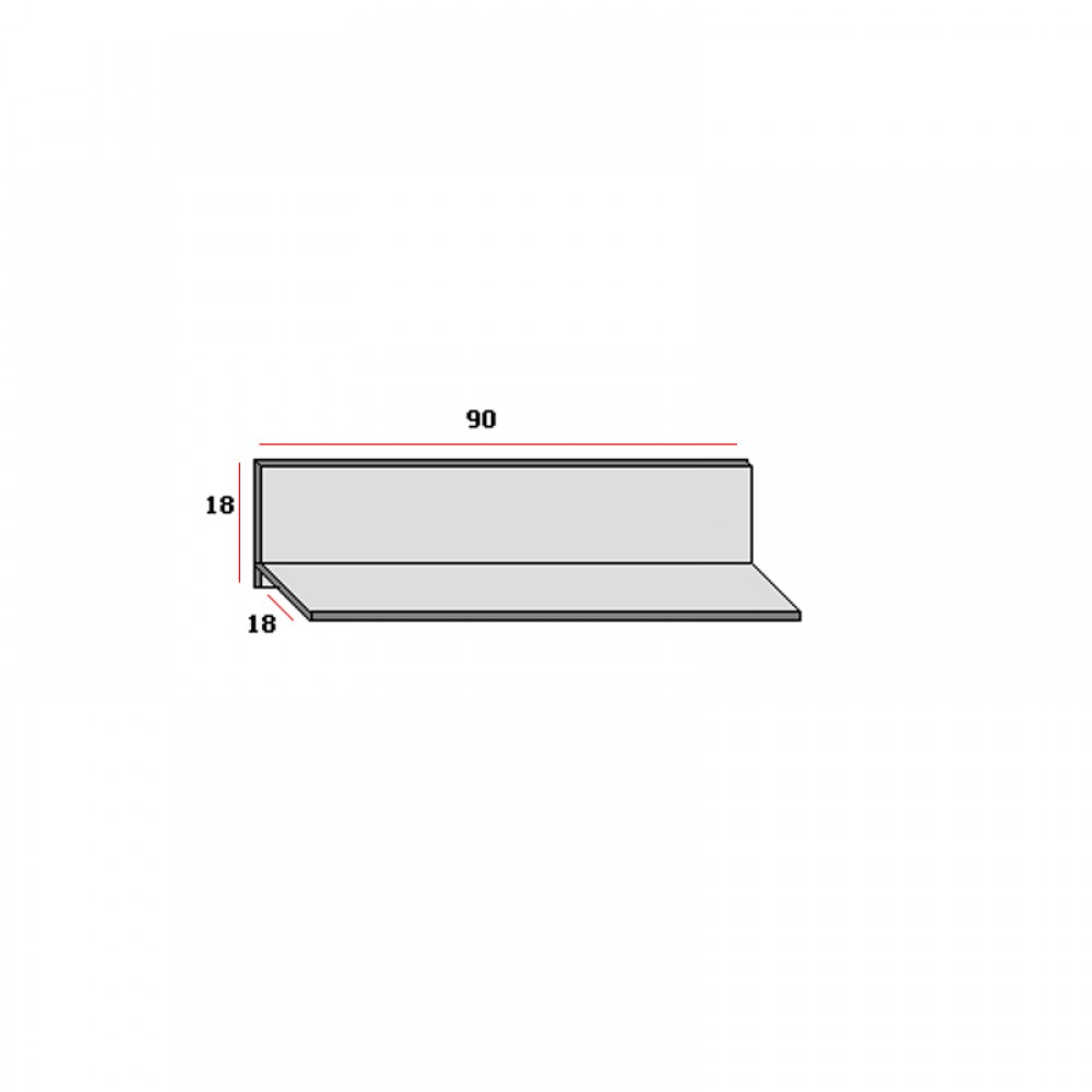 Ράφι τοίχου "SMART" σε διάφορα χρώματα 90x18x18