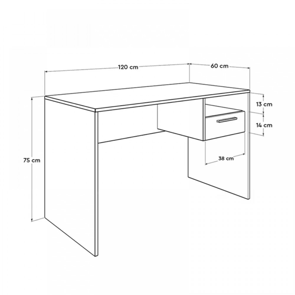 Γραφείο εργασίας Concept Megapap χρώμα ανθρακί 120x60x75εκ.