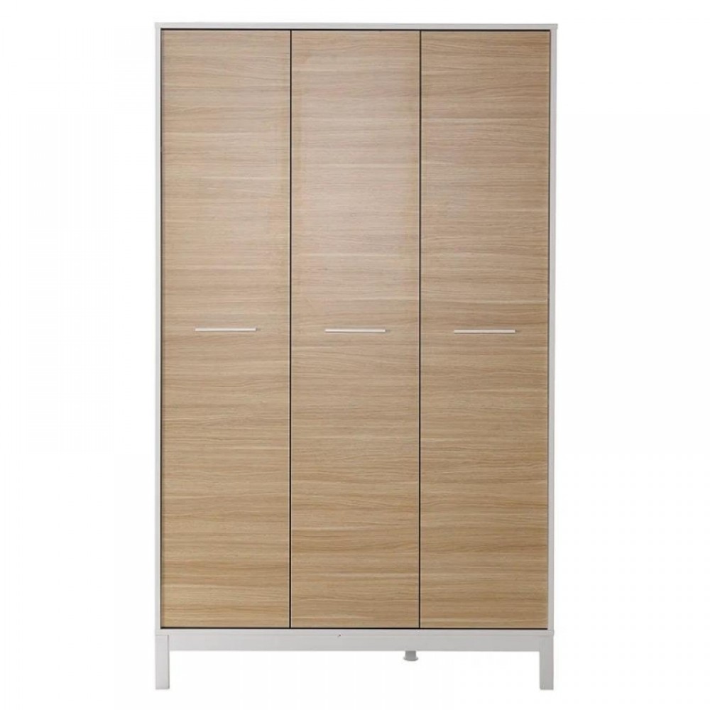 Ντουλάπα ρούχων London Megapap τρίφυλλη χρώμα oak - λευκό 120x52x202εκ.