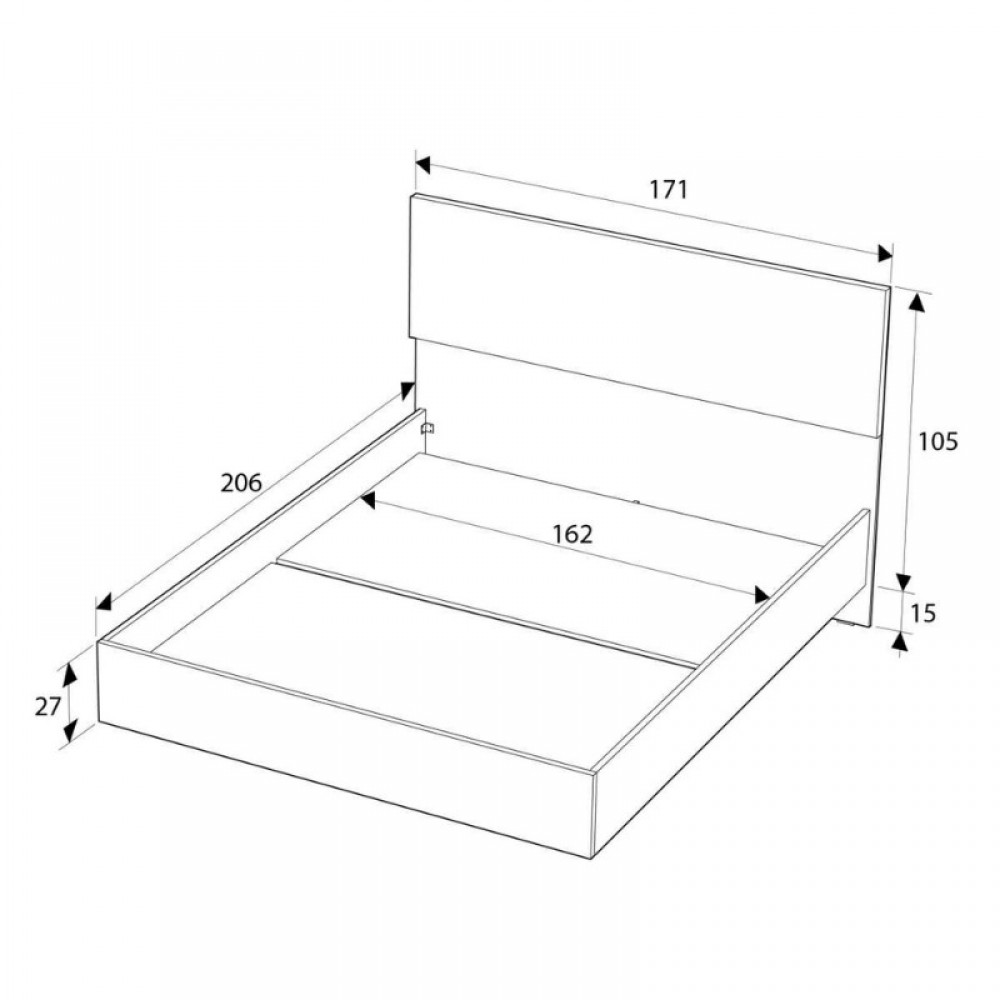 Κρεβάτι Oryana Megapap χρώμα καρυδί 160x200εκ.