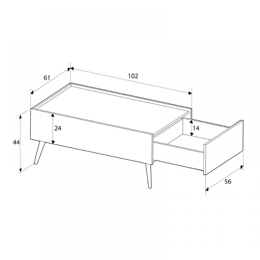 Τραπεζάκι σαλονιού Luna Megapap χρώμα florida oak 102x61x44εκ.