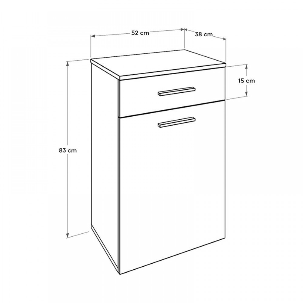 Ντουλάπι - Καλάθι απλύτων Diamond Megapap χρώμα λευκό gloss 52x38x83εκ.