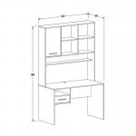 Γραφείο εργασίας London Megapap χρώμα λευκό - oak 120x60x196εκ.