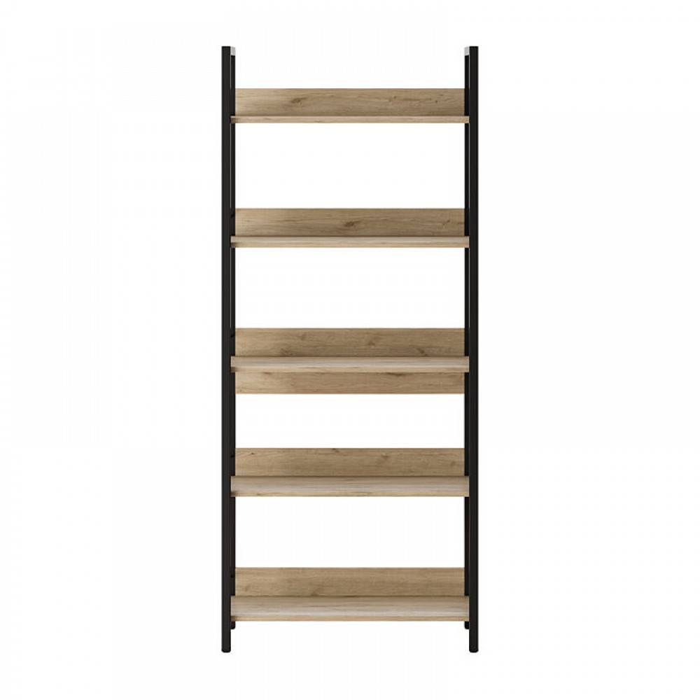 Βιβλιοθήκη Connect Megapap χρώμα florida oak 73x35x172εκ.