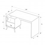 Γραφείο εργασίας Terra Megapap χρώμα florida oak 129x55x75εκ.