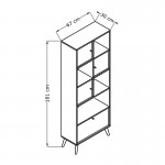 Βιβλιοθήκη Terra Megapap χρώμα florida oak 67x30x181εκ.