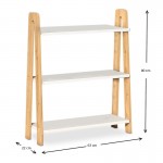 Βιβλιοθήκη Como Megapap από μελαμίνη χρώμα λευκό - oak 63x22x80εκ.