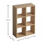 Βιβλιοθήκη Cube Megapap από μελαμίνη χρώμα oak 73,5x34x109εκ.