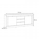 Μπουφές μελαμίνης Ocean Megapap χρώμα sonoma 210x45x86εκ.