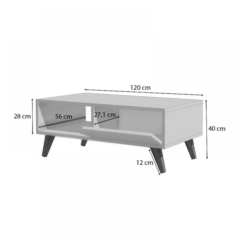 Τραπεζάκι σαλονιού Aster Megapap από μελαμίνη χρώμα sonoma 120x56x40εκ.