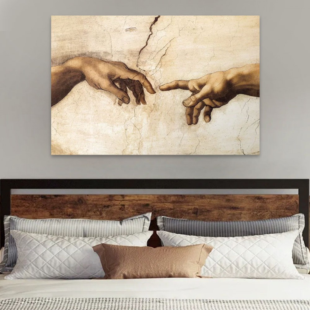 Πίνακας σε καμβά "The Creation of Adam" Megapap ψηφιακής εκτύπωσης 125x80x3εκ.