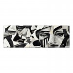 Πίνακας σε καμβά "Abstract Marble Faces" Megapap ψηφιακής εκτύπωσης 150x50x3εκ.