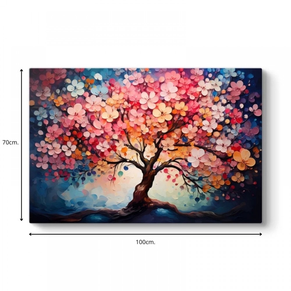 Πίνακας σε καμβά "Pink Tree" Megapap ψηφιακής εκτύπωσης 100x70x3εκ.