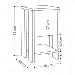 Κομοδίνο Ema Megapap χρώμα sapphire oak - λευκό 30x30x55εκ.