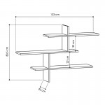 Ραφιέρα τοίχου Leo Megapap χρώμα ανοιχτό καφέ 123x22x80εκ.