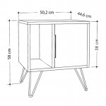 Κομοδίνο μελαμίνης Glynn Megapap χρώμα λευκό 50,2x44,6x60εκ.