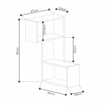 Ραφιέρα τοίχου γωνιακή Part Megapap μελαμίνης χρώμα ανοιχτό καφέ 47x20x82εκ.