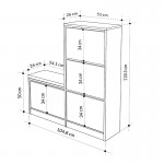 Παπουτσοθήκη μελαμίνης Dude Megapap χρώμα λευκό 104,8x26x118,5εκ.