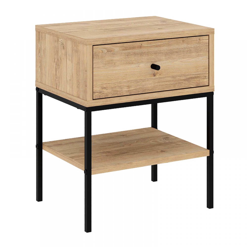 Κομοδίνο Lisa Megapap χρώμα saphhire oak 45x35x56εκ.